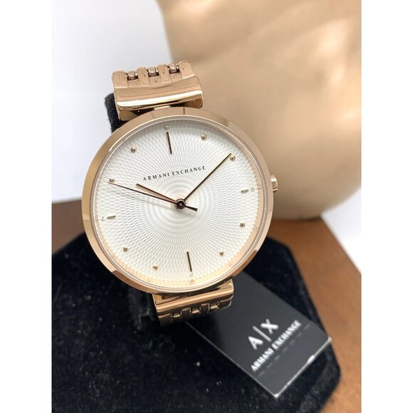 Armani Exchange Women's Watch AX5901 Quartz Rose Gold Stainless Steel 36mm - Picture 12 of 13